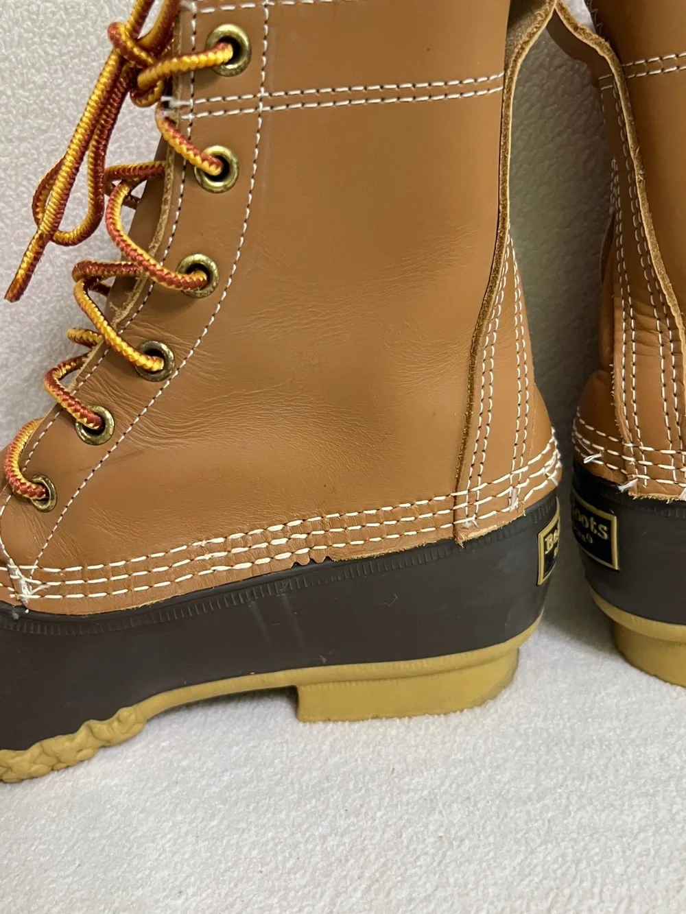 L.L.Bean Duck Hunting Bean Boots Brown Leather Waterproof Size 6 (Fits Like 7)